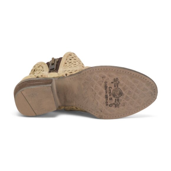 CIRCLE G Made In Mexico Leather Cut Out Shortie Western Boots - Picture 3 of 3